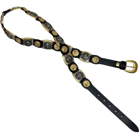 Vintage Versace 80s Medusa Medallion estro versa belt - Picture 4 of 11